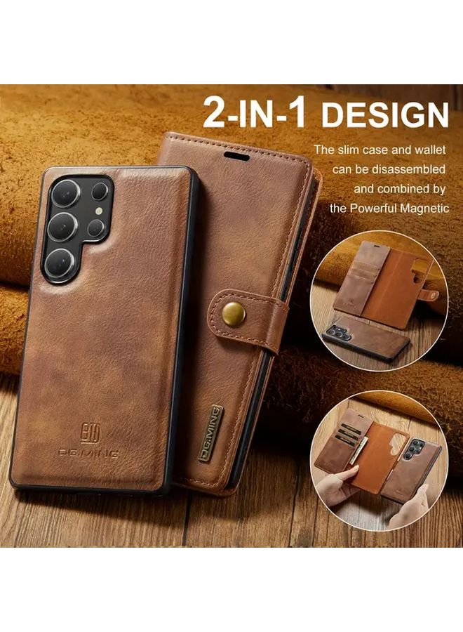 Black 2 In 1 Removable Faux Leather Wallet Phone Case For Samsung Galaxy S23 Plus - Image 4